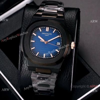 Knockoff Patek Philippe Nautilus Black Venom Watches Blue Gradient Dial